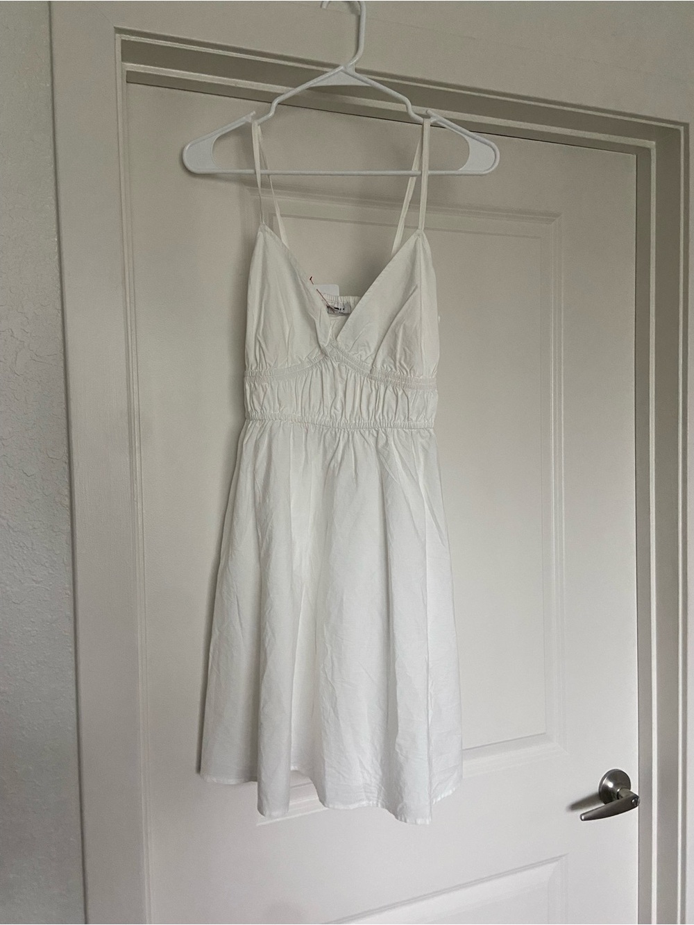 Topshop White Spaghetti-Strap Mini Dress
